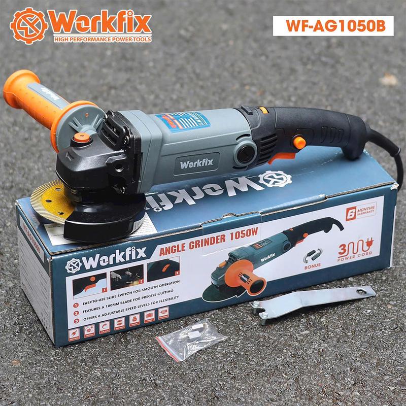 Máy Mài Chà Góc Workfix WF - AG 1050B Có Chỉnh Tốc Công Suất 1050W Chuẩn Dây Đồng Bảo Hành 6 Tháng
