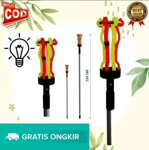 TONGKAT LAMPU 2m Full Set | STIK LAMPU | GALA LAMPU Hitam