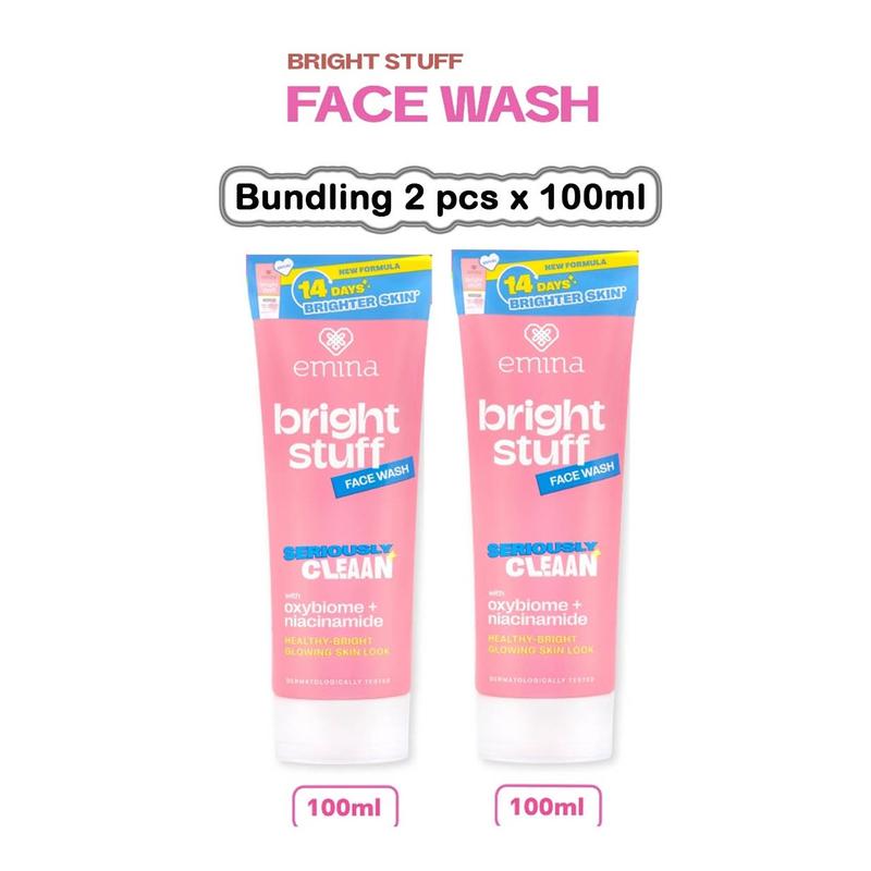 (2pcs) Sabun Cuci Muka Emina Bright Stuff Face Wash 100ml - Wajah, Mencerahkan Berjerawat Cleanser Cleansing Facial Membersihkan Perawatan Berminyak Pencerah Hitam Pencuci 0