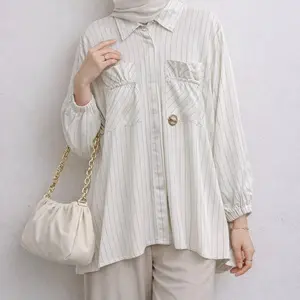 Derissa Kemeja Stripe Twill Cotton Wanita