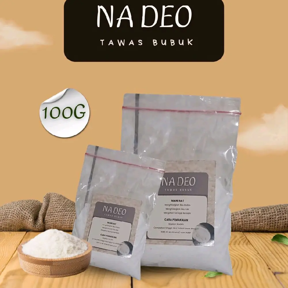 Natural Deodorant NaDeo Tawas Bubuk Menghilangkan Bau Badan/Ketiak