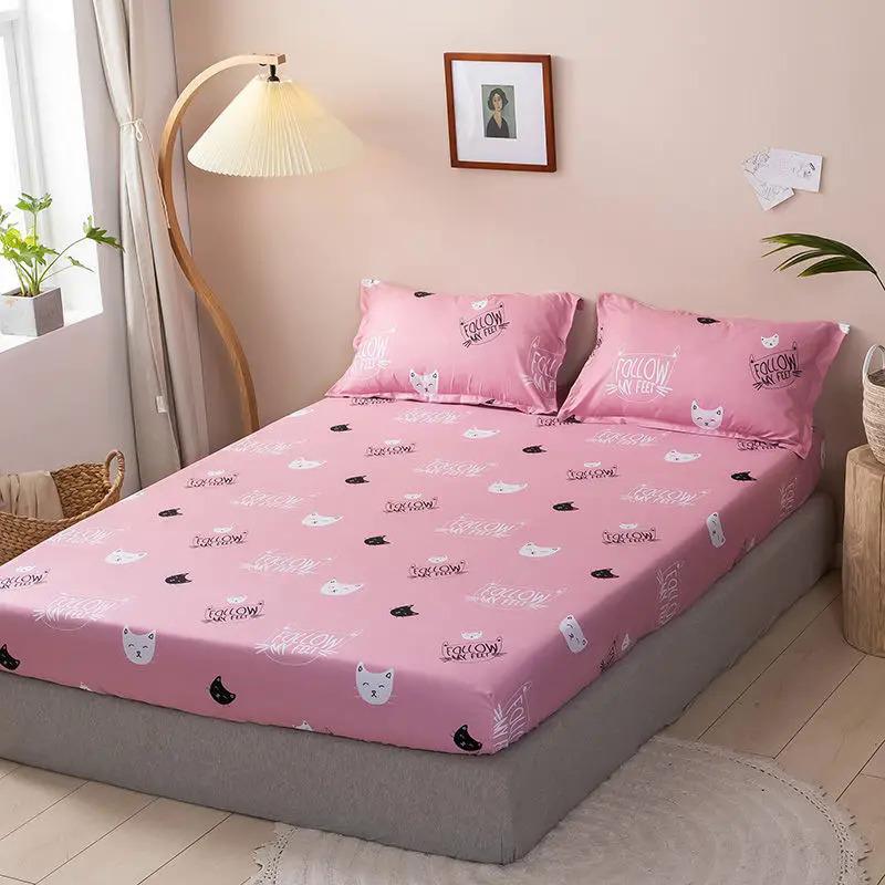 Product Introduction of Brushed Fitted Sheet Elastic Band Home Strap Bedding High-End Luxury Mattress Cover Bedsheet No Pillowcase Simple Multi Size Bed 22