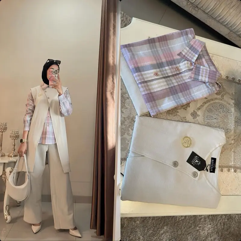 Keyzaa Emely set kemeja vest setelan 3in1 3