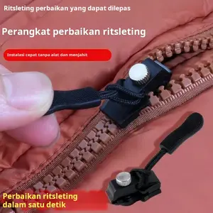 [Versi yang Ditingkatkan] Tas Bagasi Pengganti Kepala Ritsleting Universal Dapat Dilepas Artefak Perbaikan Ritsleting Backpacker Ritsleting universal untuk pakaian