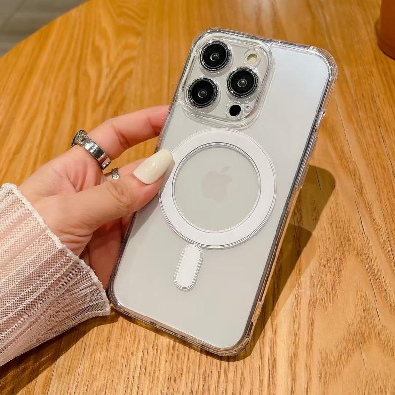 Product Introduction of For iPhone 16 16pro 15 14 Plus 13 12 11 Pro Max X Xr Xs Max 7 8 Plus Shock Proof Magnetic Transparent Phone Case PC Hard Phone Case 5