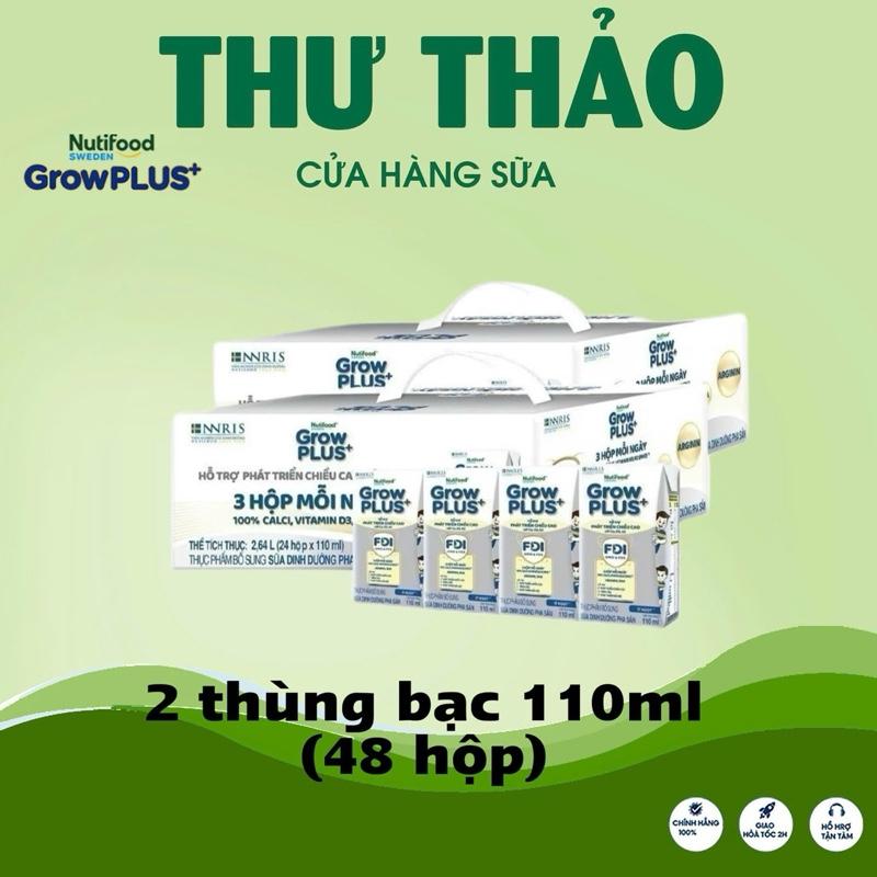 COMBO 2 THÙNG SỮA BỘT PHA SẴN GROW PLUS BẠC 110ml 1 thùng 6 lốc