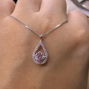 Kalung LK162  Moissanite 0,5ct carat 2gram grade tertinggi Necklace silver