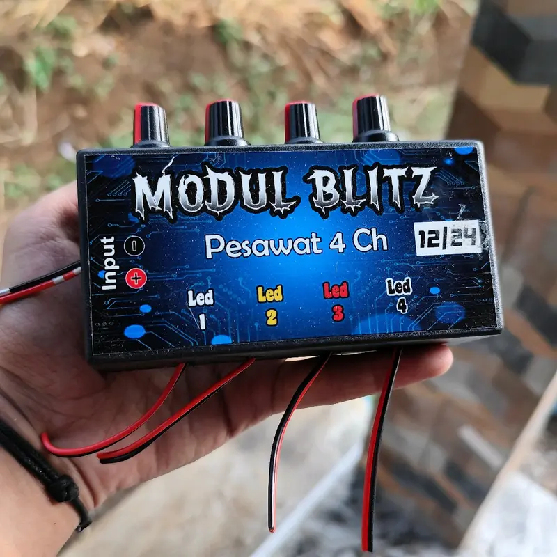 modul 4 Chanel potensio 12/24volt, modul lampu blitz pesawat 1