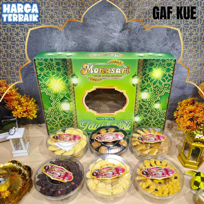 Paket Kue Kering Monasi segi 8 tLebaran Isi 6 Toples Hampers Kue Kering 2