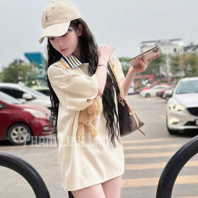 [Tặng Kèm Gấu] Áo Phông Polo Cổ Len In Hình From Rộng Tặng Kèm Gấu