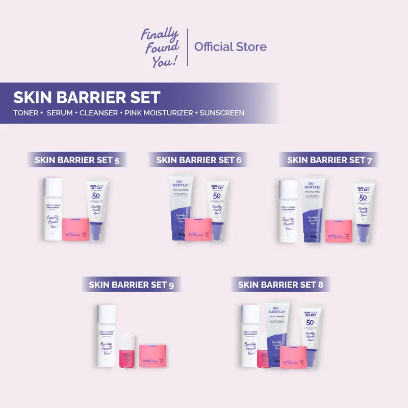 Finally Found You! BUNDLE SKIN BARRIER SET: Face Cleanser + Toner + Skin Barrier Serum + Moisturizer + Sunscreen 0