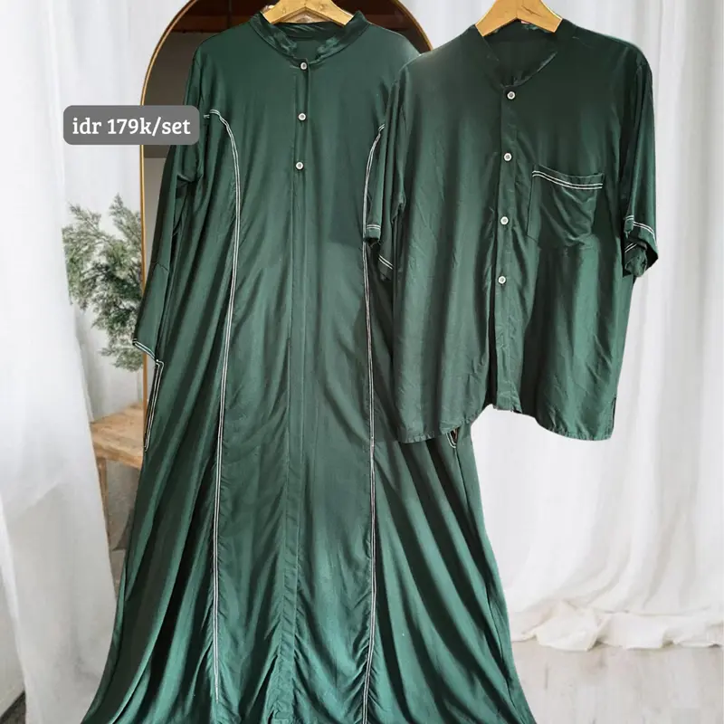 Abaya Set Couple Naraya Muslim Dress Muslim Pasangan Lebaran Polos Simple Dewasa 1