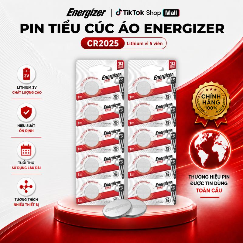 PIN ENERGIZER Lithium CR2025 TS1x5 - Vỉ 5 viên