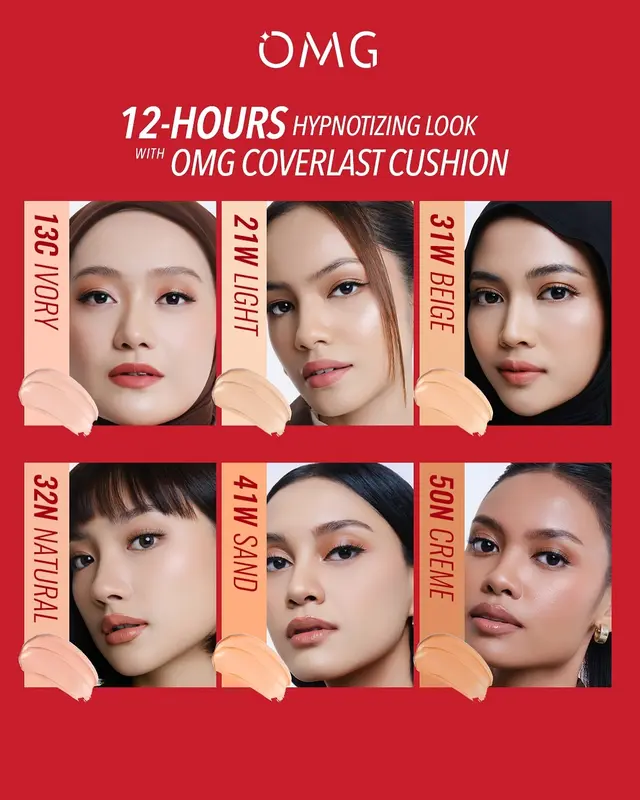 ENVIO - OMG Oh My Glam Coverlast Cushion 15gr - Cushion High Coverage Long Lasting OMG 6