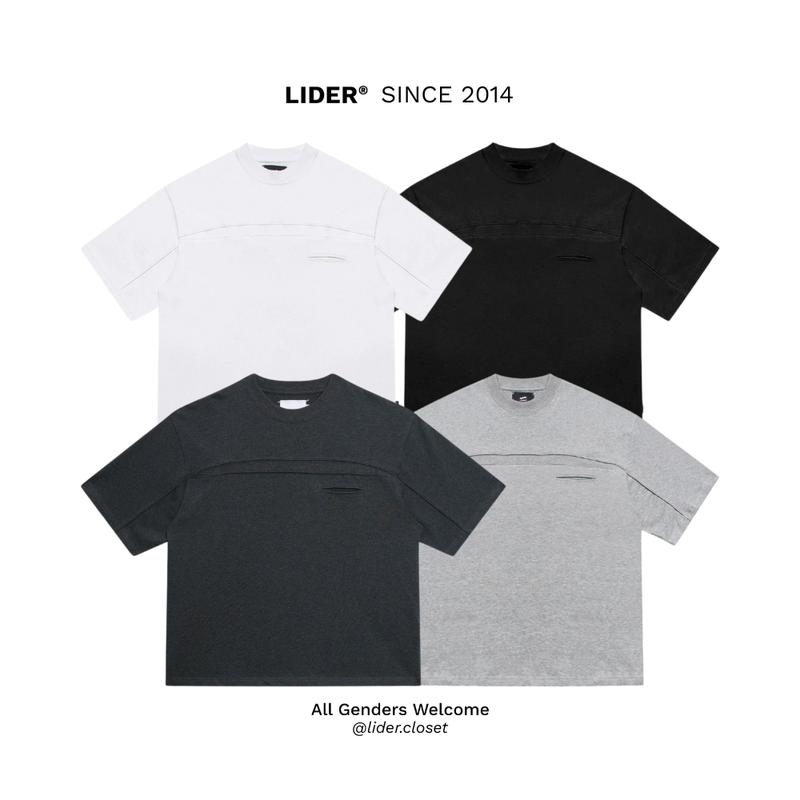 Áo Thun Cotton Cổ Tròn Basic Unisex LIDER ORIGINAL BOXY TEE - Trắng/ Be/ Xanh/ Xám/Đen Menswear Nam