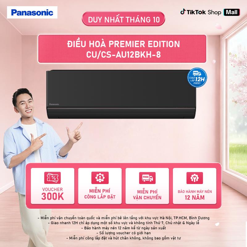 Điều hòa Panasonic Premier Edition CU/CS-AU12BKH-8 - 1.5HP - Một chiều - Lọc sạch không khí nanoeX - Wifi