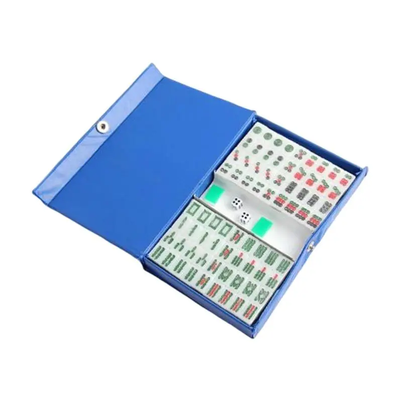 144Pcs/Set Mahjong Portable Mini Mahyong Mainan Traditional Chinese Board Game Travel 1