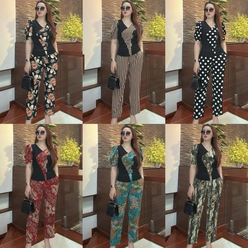 ĐỒ BỘ TRUNG NIÊN, ĐỒ BỘ TẶNG MẸ TẶNG BÀ CO GIÃN THOẢI MÁI HD157 ủ kem thun gân