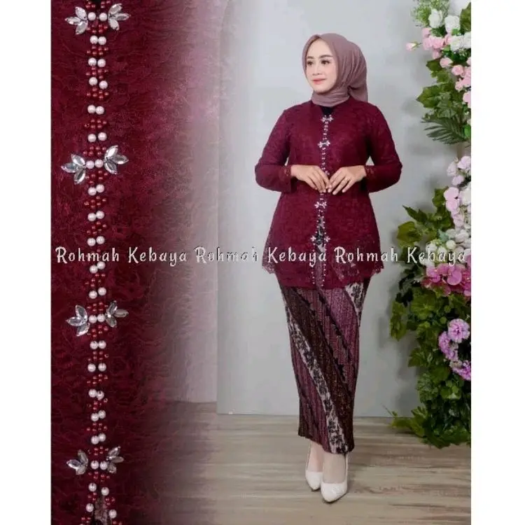 Anisa Kebaya - Setelan Kebaya Floy Kartini Lengan Panjang / Atasan Kebaya Floy Brukat 7