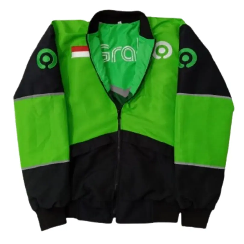 Jaket bolak balik gjk gr33bb anti angin - jaket driver hijau full bordir - jaket ojol bolak balik