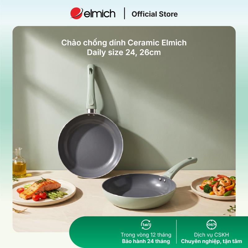 [KOC] 6002SK24-26_Chảo chống dính Ceramic Ceratitan Elmich Daily size 24, 26cm