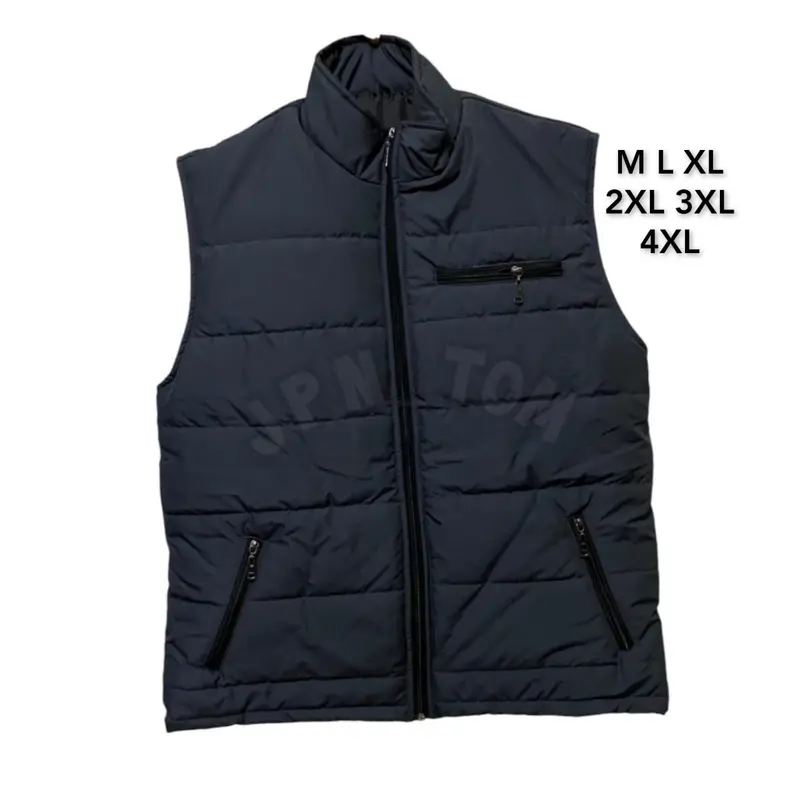 Rompi Jumbo Pria Wanita Casual Vest Bigsize Puffer Taslan Jaket Polos Besar Orange XXL XXXL XXXXL 3