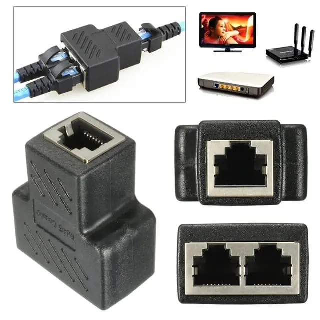 Rj45 1 to 2 Ways LAN Ethernet Network Cable Splitter Connector 2