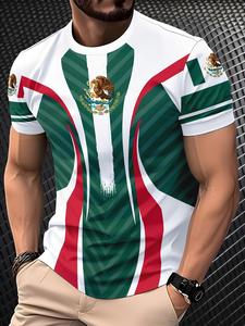 Camiseta para hombre 2026 con temática mexicana, camiseta de fútbol unisex, tejido elástico, transpirable, manga larga, estilo casual, todas las estaciones
