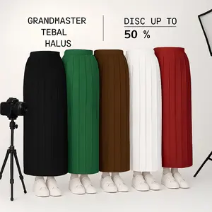 Seragam Sekolah SD Rok Rempel Panjang Merah Coklat Hijau Putih Hitam Anak Perempuan Kelas 1-6 Bahan Master