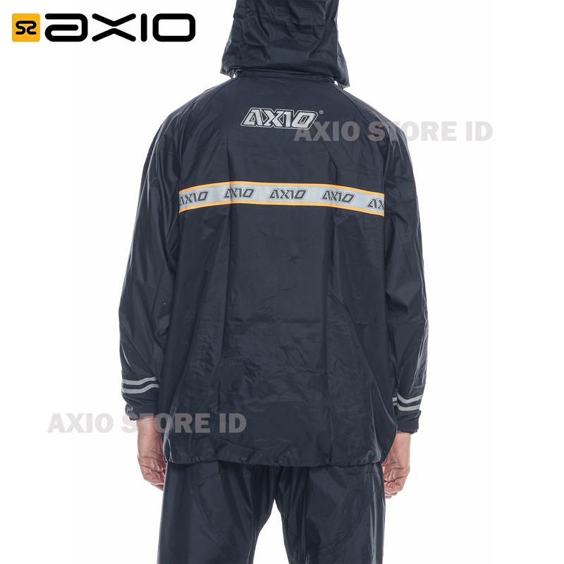 Jas Hujan Axio Navy Original Bahan Lebih Tebal Waterproof High Protection Biru 4