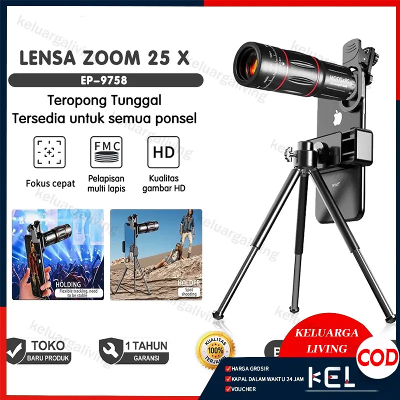 Lensa Apexel 18x Lensa Zoom Kamera HP Apexel lensa apexel 28x zoom Dengan Tripod untuk Ponsel/APEXEL 28X Lensa Tele Zomm HP Lens Kamera TeleZoom Apexel 18x25 Universal 18X Handphone Bermata HD Ponsel Lensa Camera HP Ponsel Lensa Zoom Optik Dengan Tripod