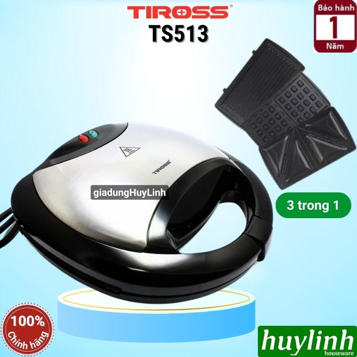 Máy nướng bánh sandwich, hotdog, waffle Tiross TS513 - 3 trong 1