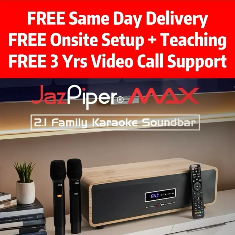 [Best Seller] JazPiperMax All-In-One Karaoke Soundbar (can also be used as Bluetooth Audio Speakers or HD speakers soundbar for your TV) 13 MONTHS WARRANTY ON KTV BOX!