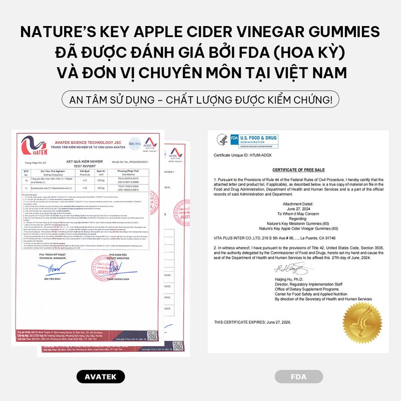 0 chất béo, 0 lo lắng khi dùng | Kẹo dẻo Giấm táo Nature’s Key, 1000mg Giấm táo nguyên chất cùng nhiều Vitamin thiết yếu 9