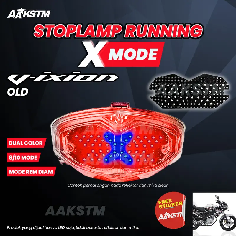 Lampu Rem LED Vixion Old X Mode LED 8 10 Mode Running Lampu Belakang Variasi Modifikasi Motor 0