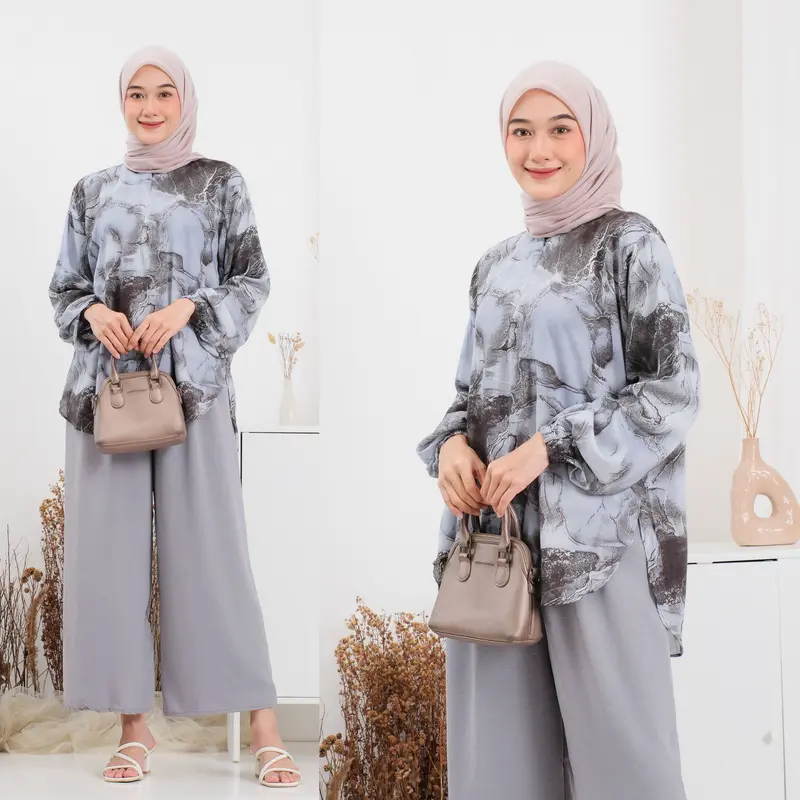 One Set Wanita Setelan Wanita Motif Mix Crinkle 2