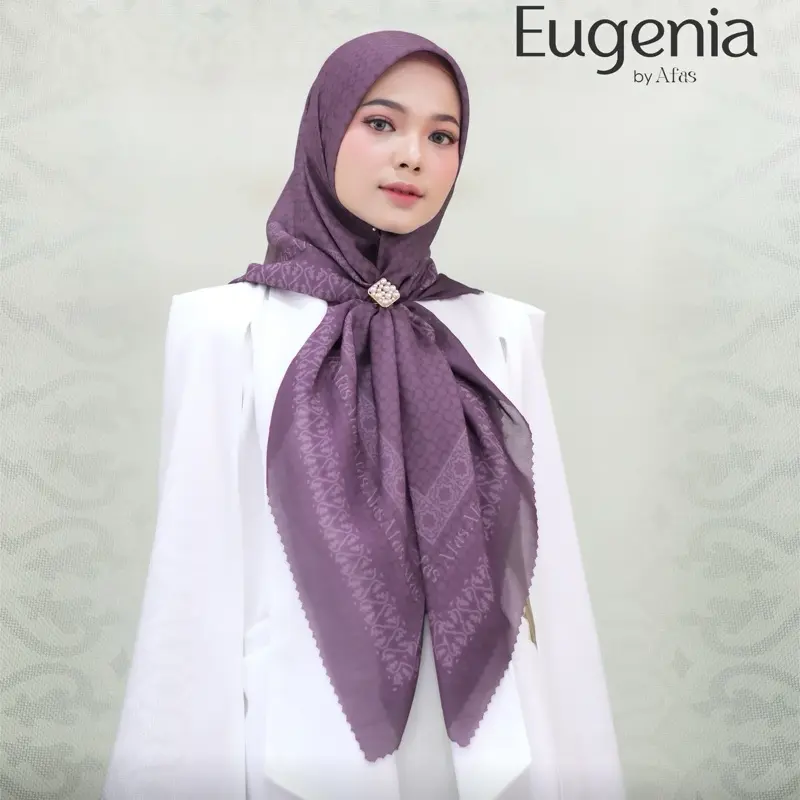 Koleksi Scarf Voal Trysan Eugenia dari Afas.id - Empat, Kerudung, Square, Wanita, Syari, Jilbab, Segi, Muslim 5