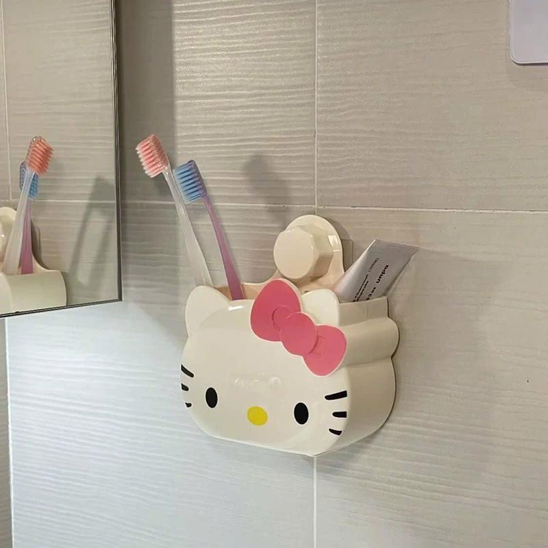 Kệ Bàn Chải Đánh Răng Kitty - Dụng Cụ Sắp Xếp Tường Phòng Tắm Đa Năng Để Bảo Quản Thoát Nước