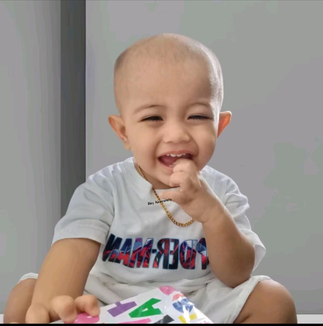 kalung rantai jarang Titanium Anti Karat untuk bayi dan anak-anak warna gold