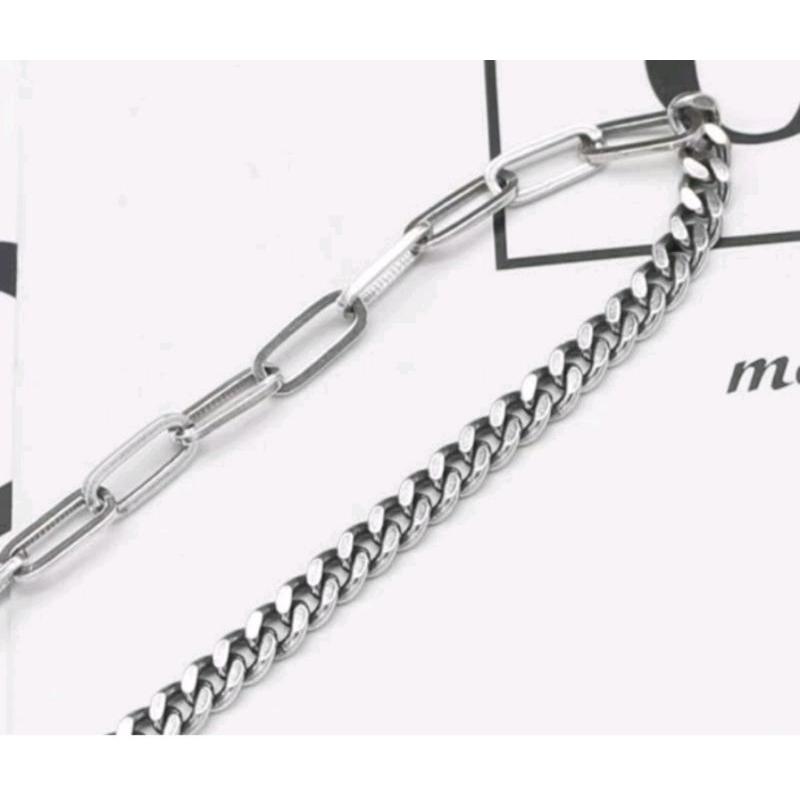 GELANG RANTAI TITANIUM PRIA WANITA DOUBLE CHAIN ANTI KARAT 3