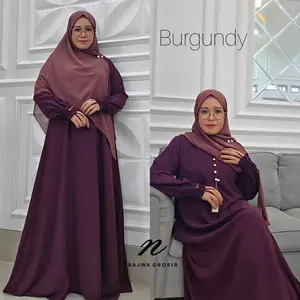 Najwa Abaya SHANUM by Ikhwani busui variasi kancing tangan karet bahan sabrina anti UV