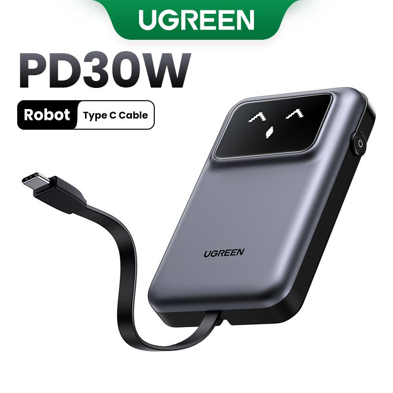 Sạc dự phòng Power Bank UGREEN 10000mAh Uno Robot 30W với Cáp USB C SKU 35603