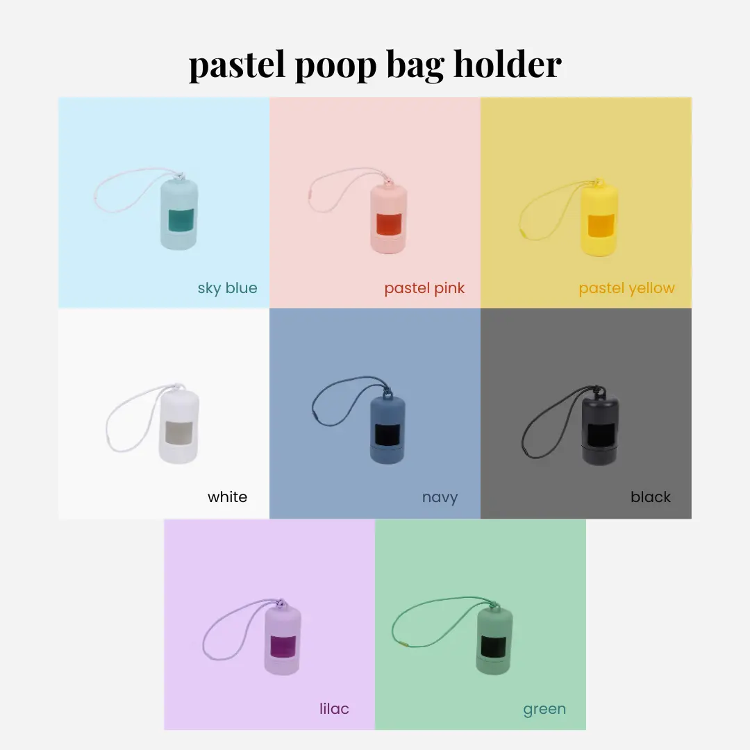 Floppityco Pastel Pet Poop Bag Holder Aesthetic for Dog and Cats