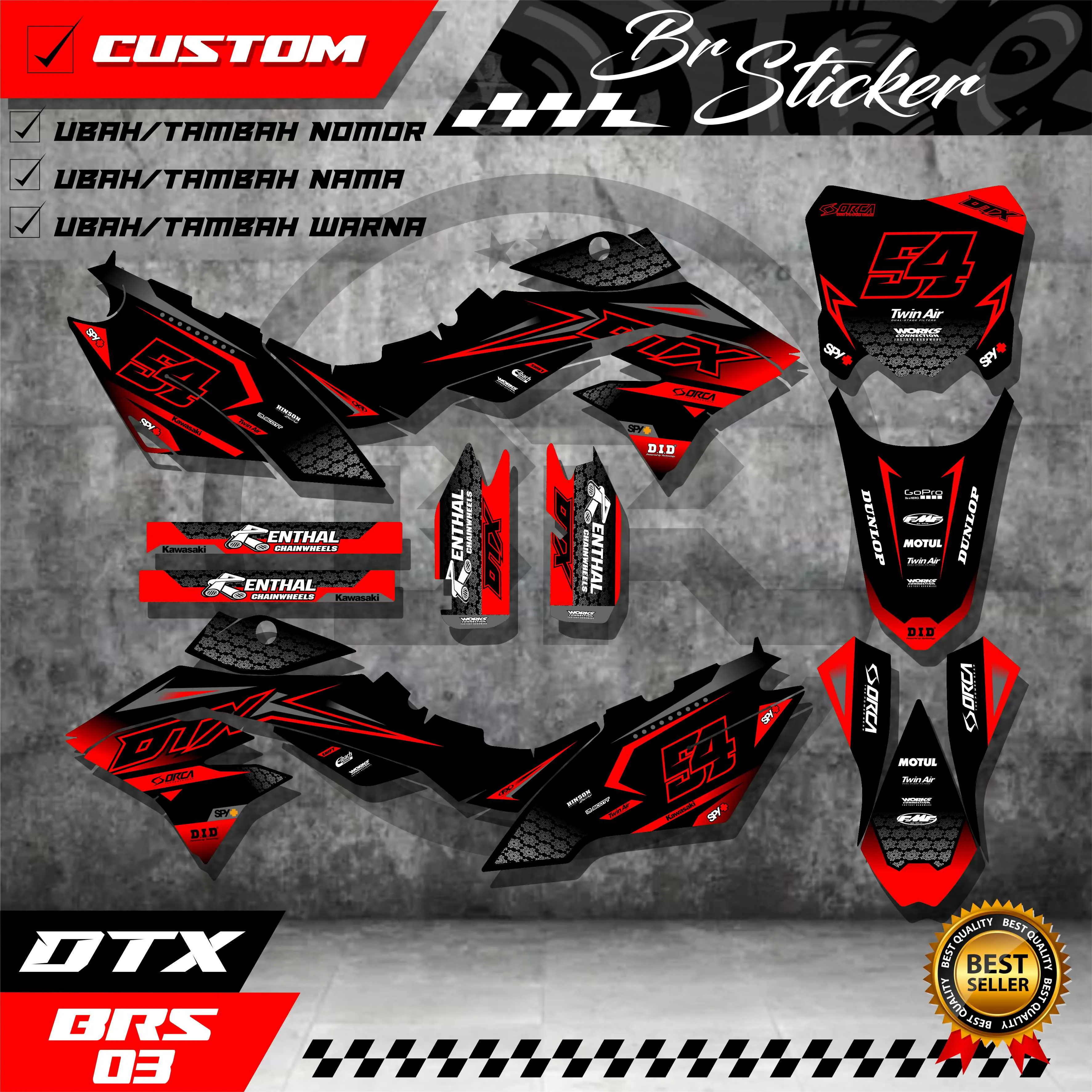 Decal Dtracker Full Body Motif Keren - Bisa Ganti Nama dan Nomor BRS.03 - Motorcycle stiker matic trans jawa