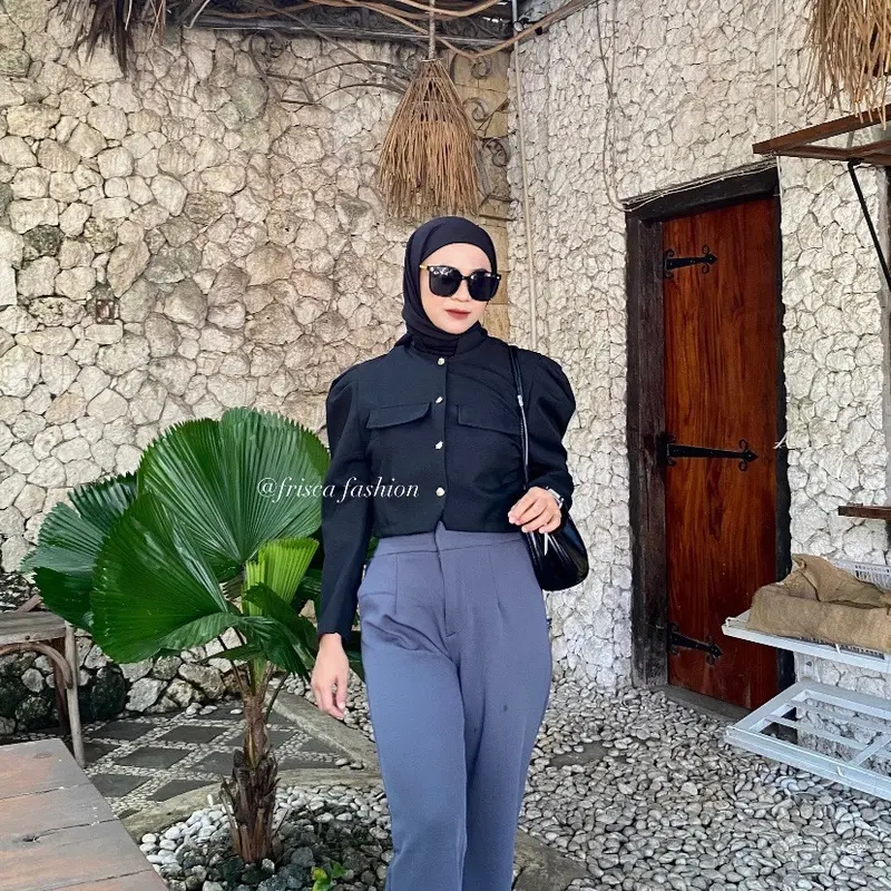 Frisca fashion - Sonia Blouse Blezer Crop Top / Outer wanita terbaru 2