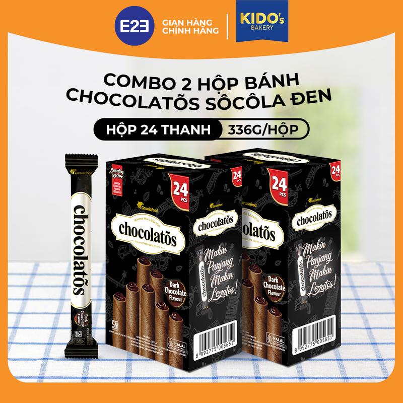 Combo 2 Hộp Bánh Cuộn Chocolatos - Vị Socola Đen 336g/hộp x2 | E2E Thực Phẩm Đồ Ăn | Kido Group