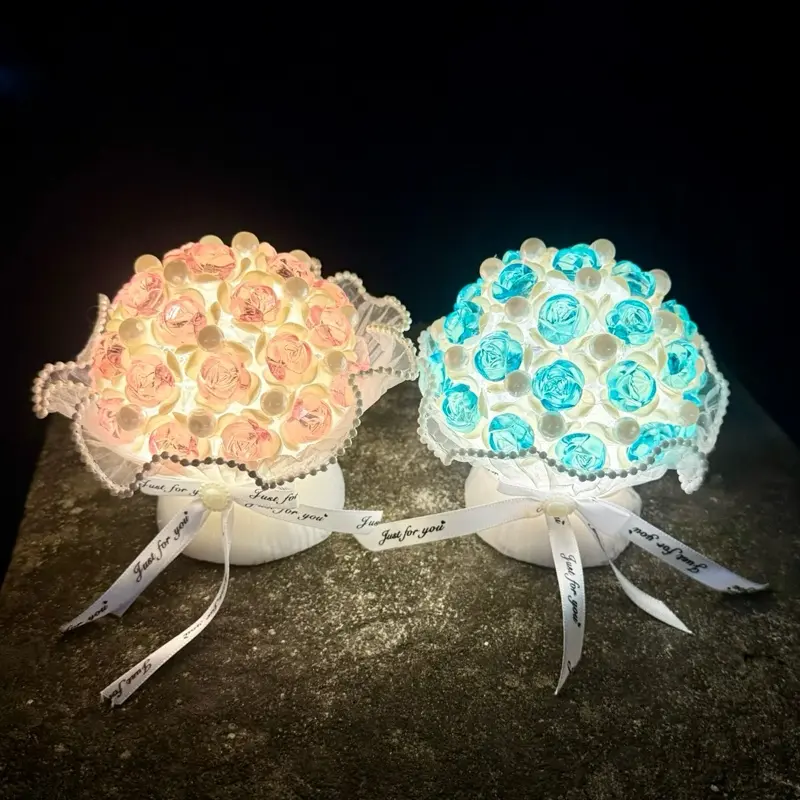 Quà tặng HOT Đèn hoa hồng nhựa pha lê Quà Handmade Dễ Thương quà tặng handmade ý nghĩa ngày 20 tháng 10, 8 tháng 3, 14 tháng 2 - S0363 S0395