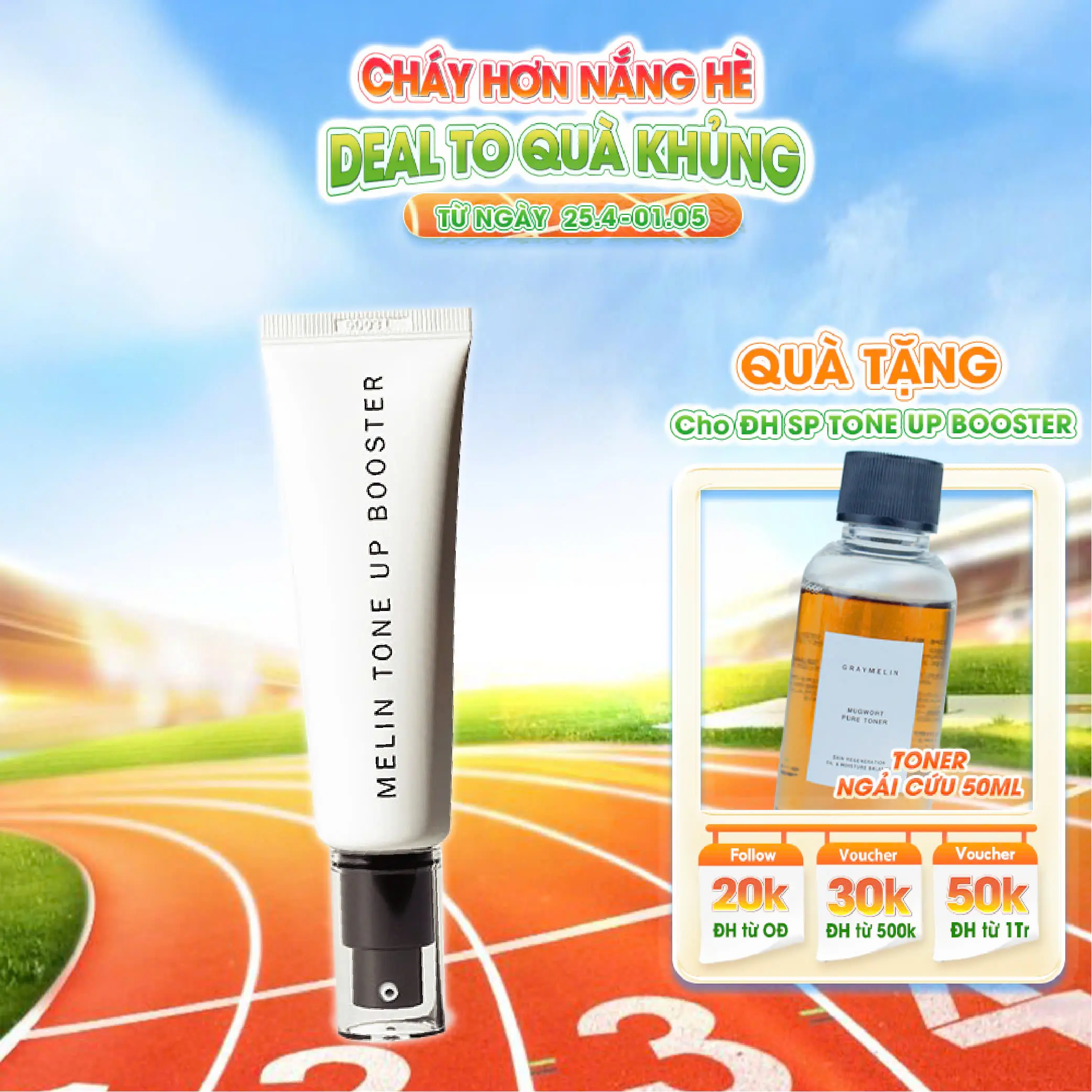 Kem Nâng Tone, Dưỡng Sáng Làm Đều Màu Da - Graymelin Melin Tone Up Booster 50ml