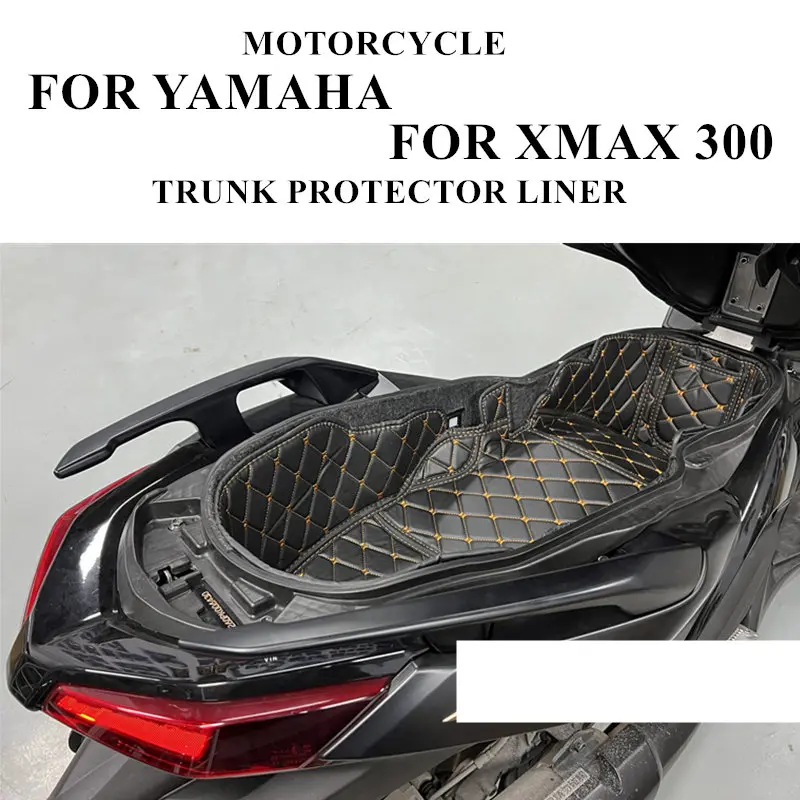 Xô Ghế Da Xe Máy, Dành Cho Yamaha XMAX300 Và XMAX 300, X-MAX300, Bảo Vệ Xe Máy, Có Ngăn Đựng Đồ Và Tấm Lót Bên Trong Cốp Đồ Hành Lý Chất Liệu PU