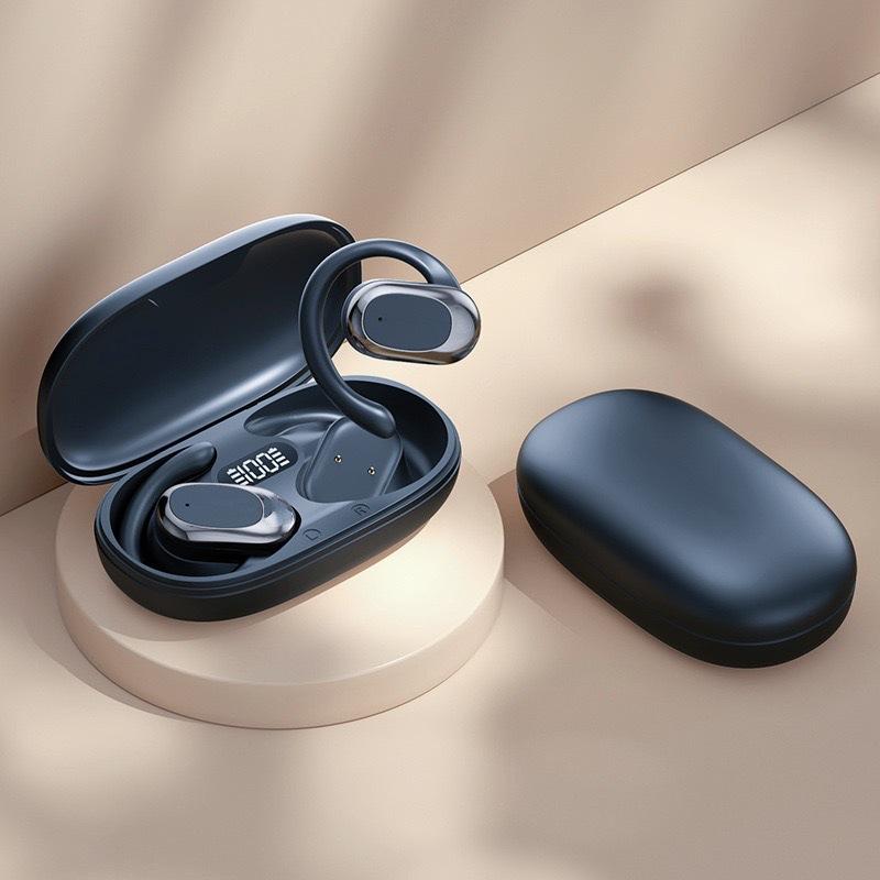 Earphones Wireless Bluetooth Tws 5.4 Headset Mic ANC/ENC Noise Reduction Amplifier Speaker IPX5 Water proof LED Display Dolby Audio Adjustable Angle Ear hook office Sport Study Outdoor White 6